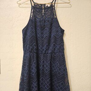 Navy Blue Lace Dress Size M